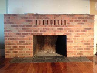 Fireplace Masonry with Slate Hearth