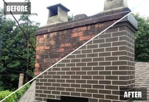Chimney Rebuild Before and After