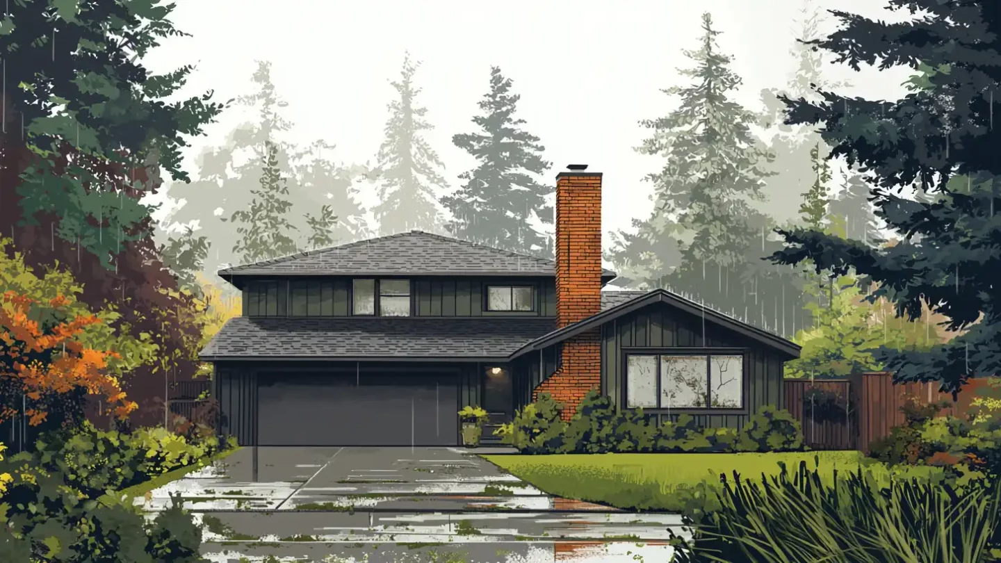 Illustration of an unused chimney on a house in north vancouver
