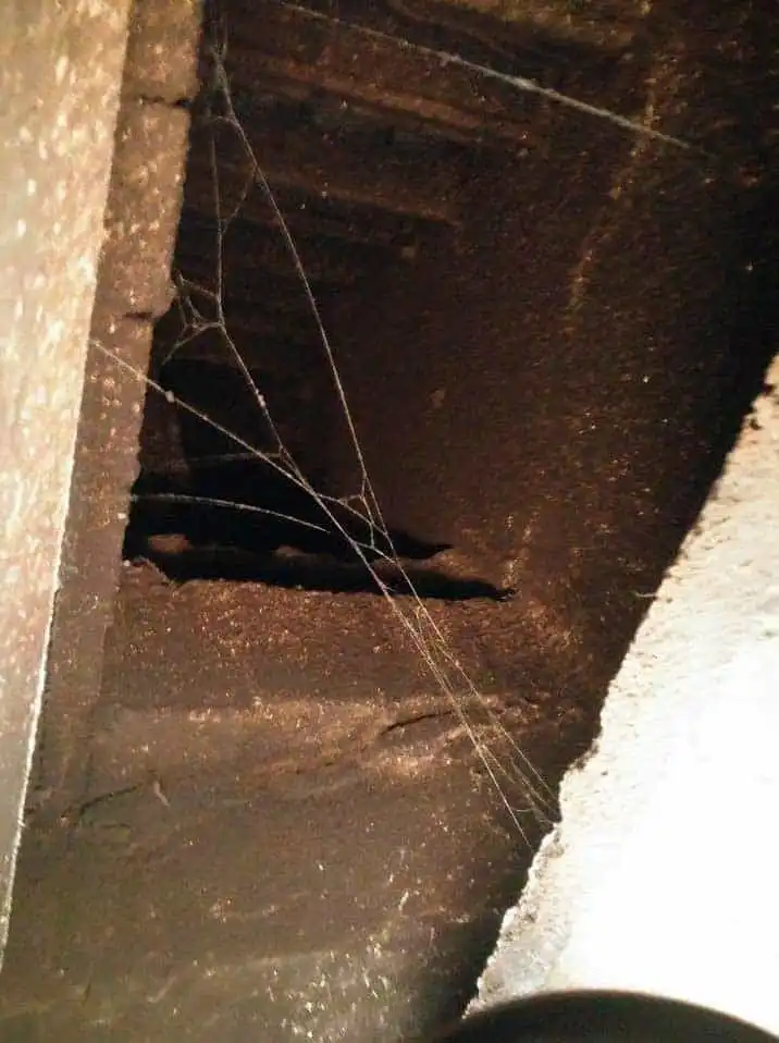 Dirty chimney before Chimney Cleaning Service by Lindbjerg Chimney